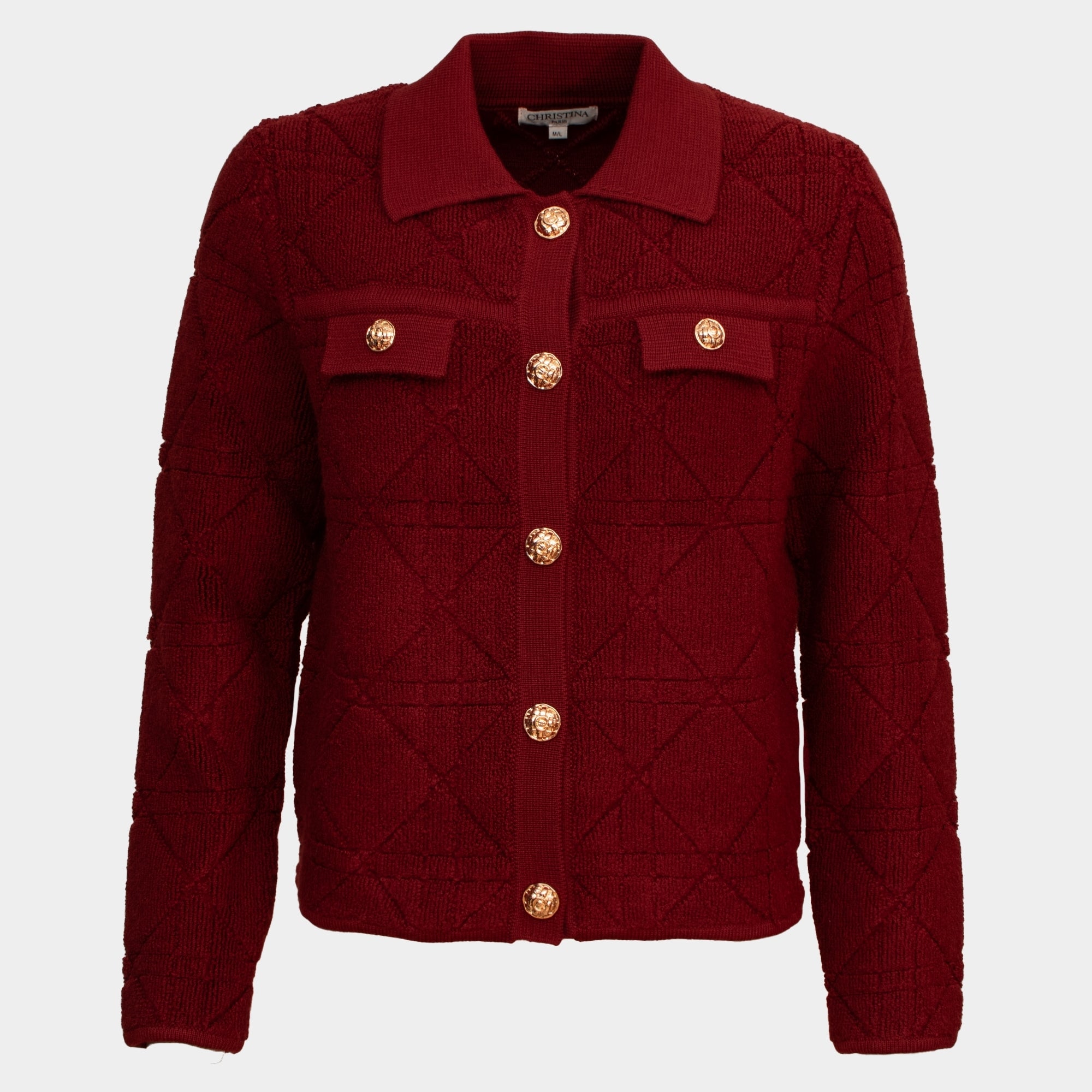 Mina embossed knitted jacket