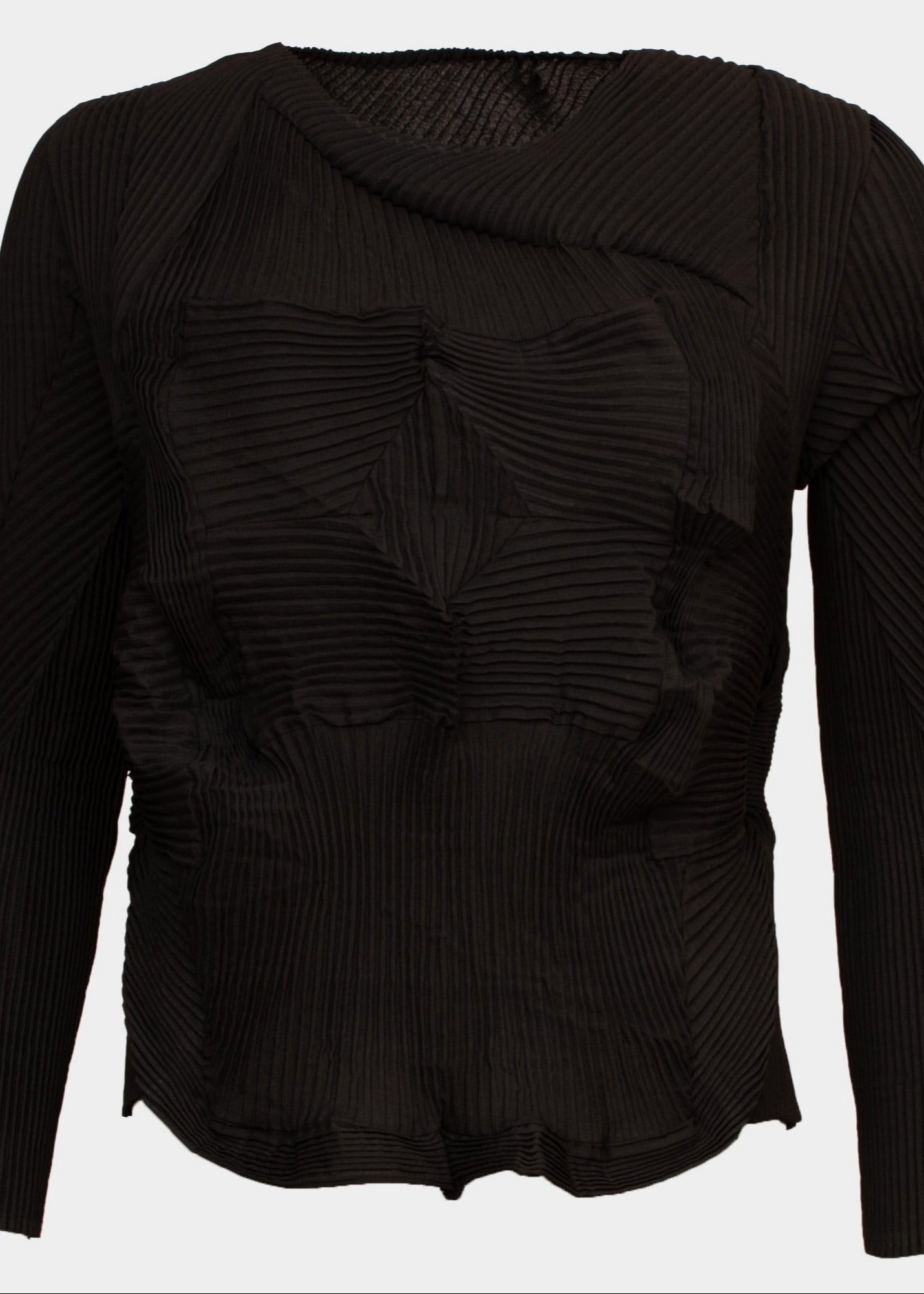Lucky black oragami pleated top