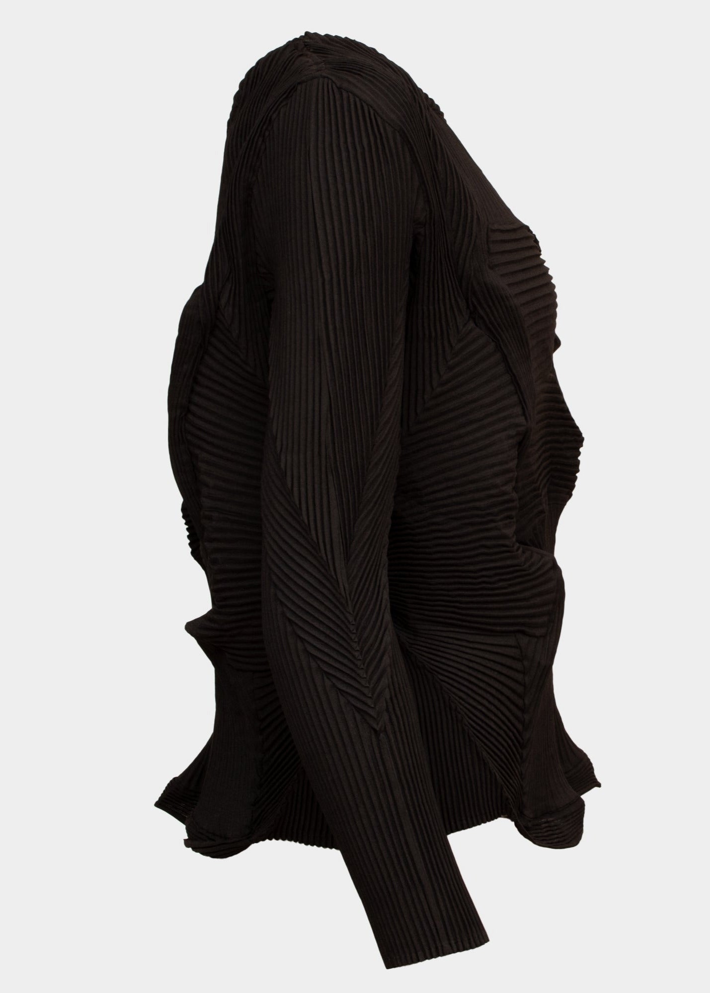 Lucky black oragami pleated top