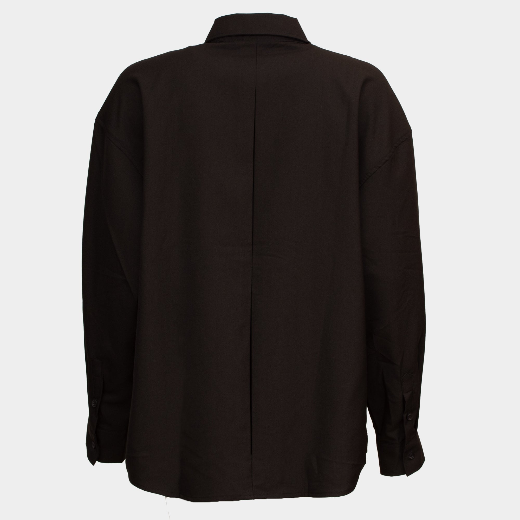 Elaine black cotton gathered front shirt