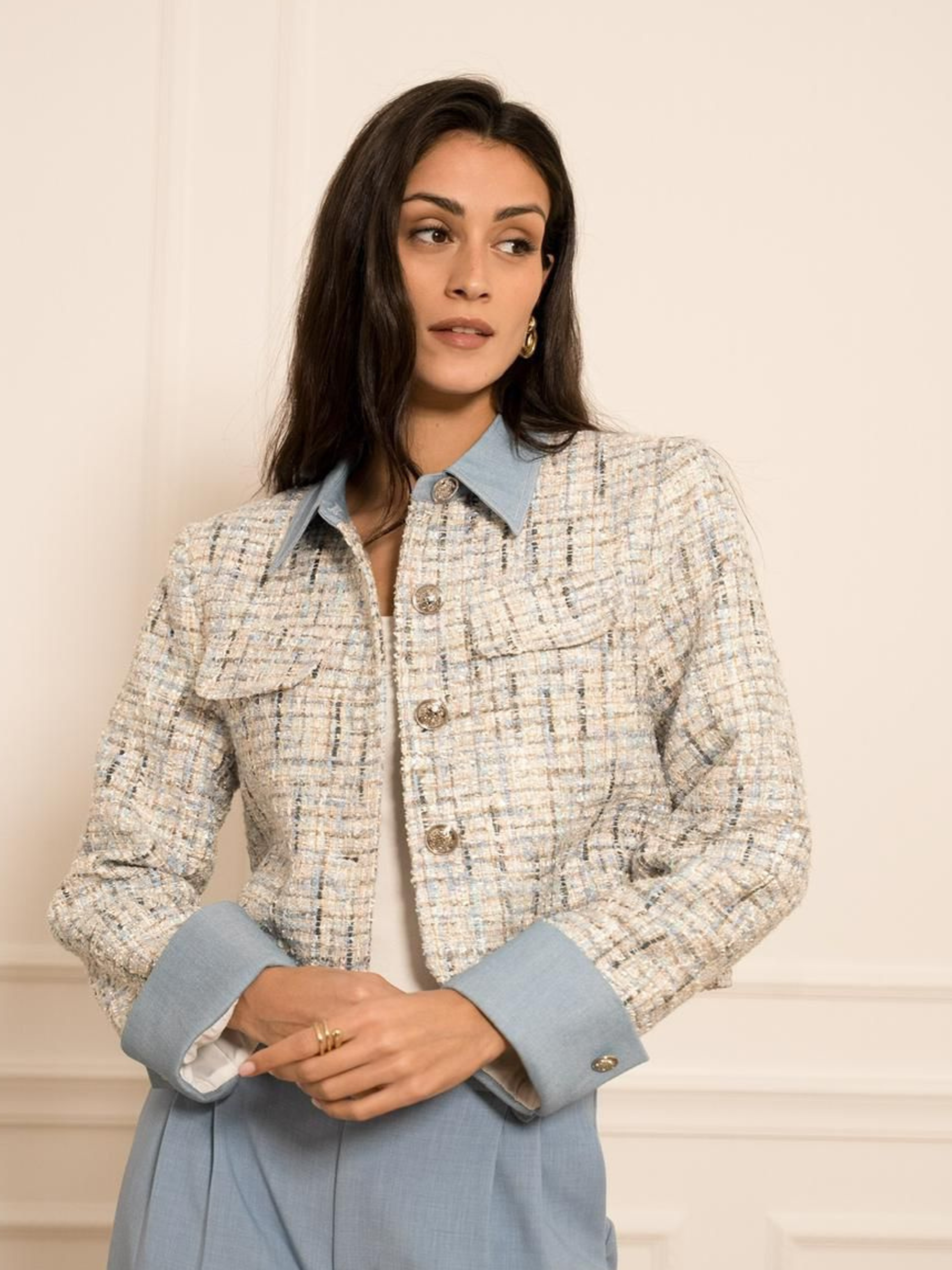 Emily - Tweed & denim jacket