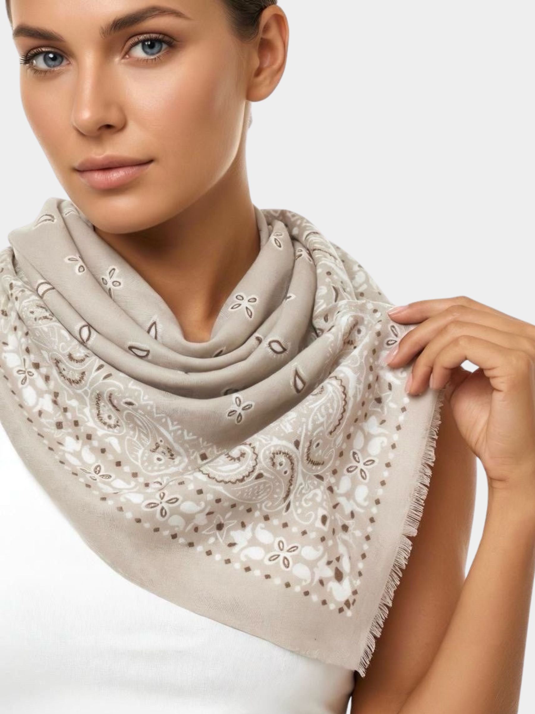 Paige - Paisley print square scarf