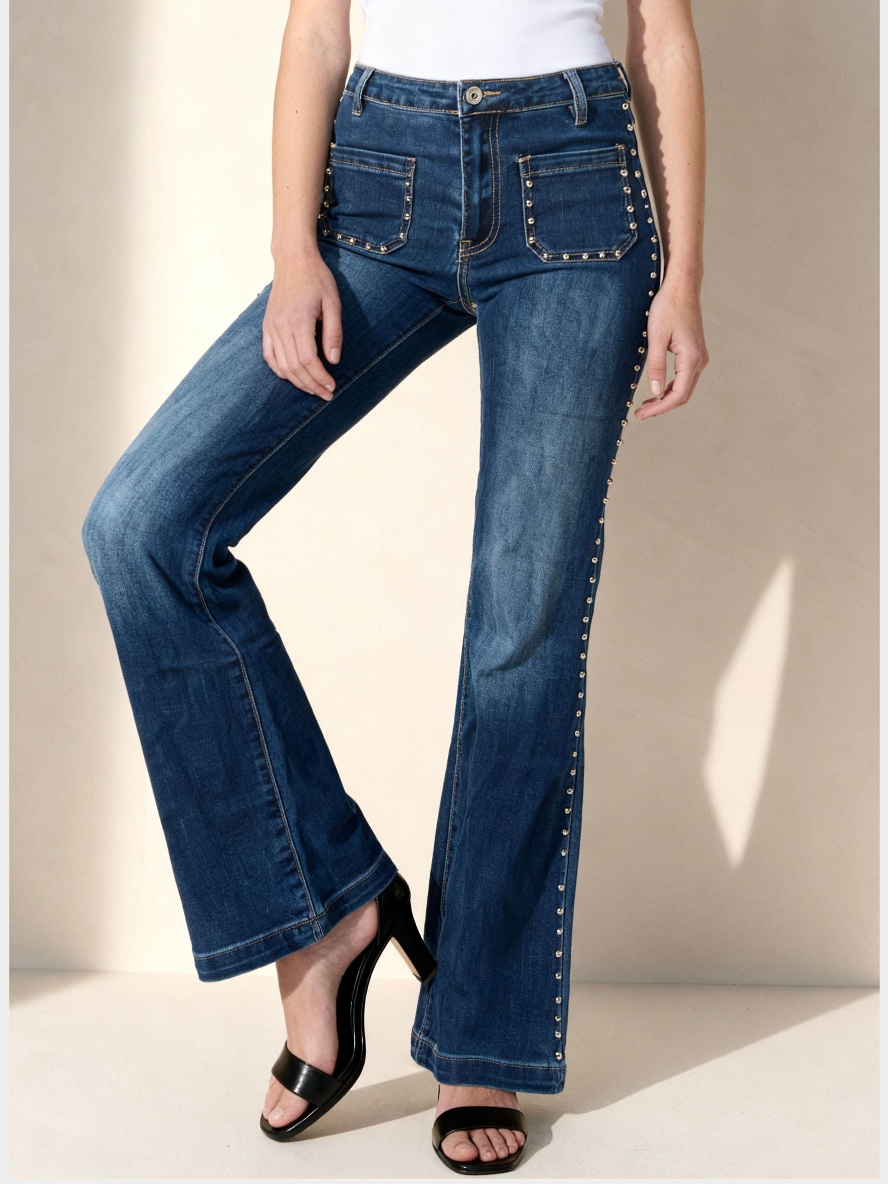 Morgan - Denim stud jeans
