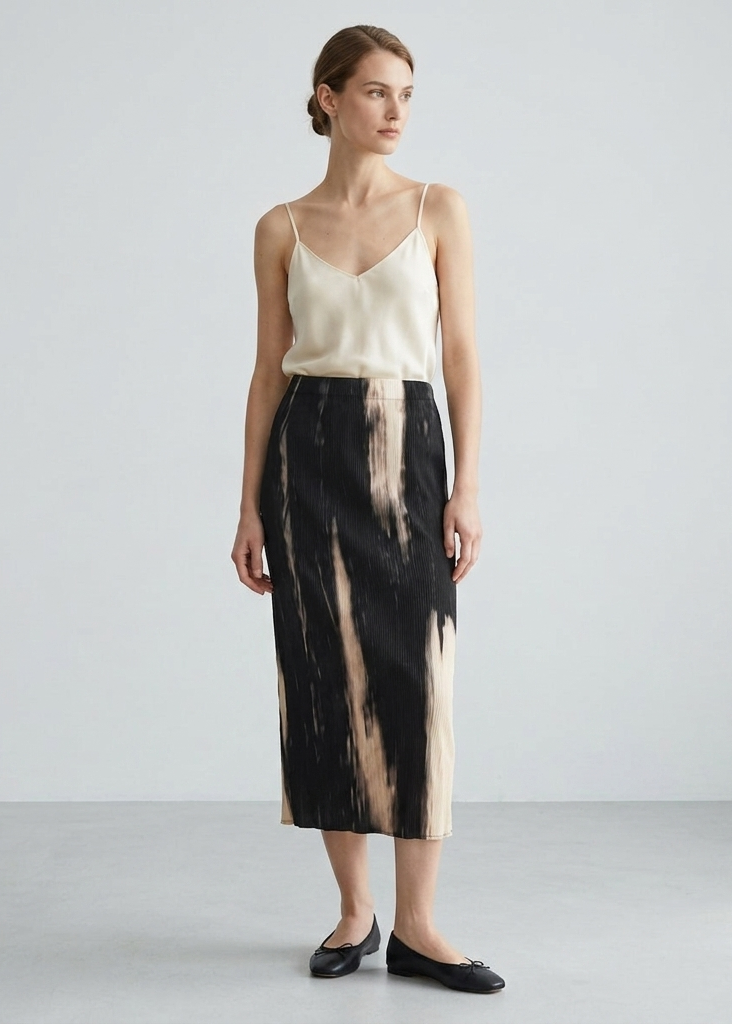 Kryssia Pleated pencil skirt