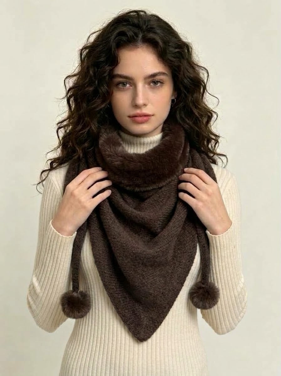 Francine - Faux fur wool blend scarf