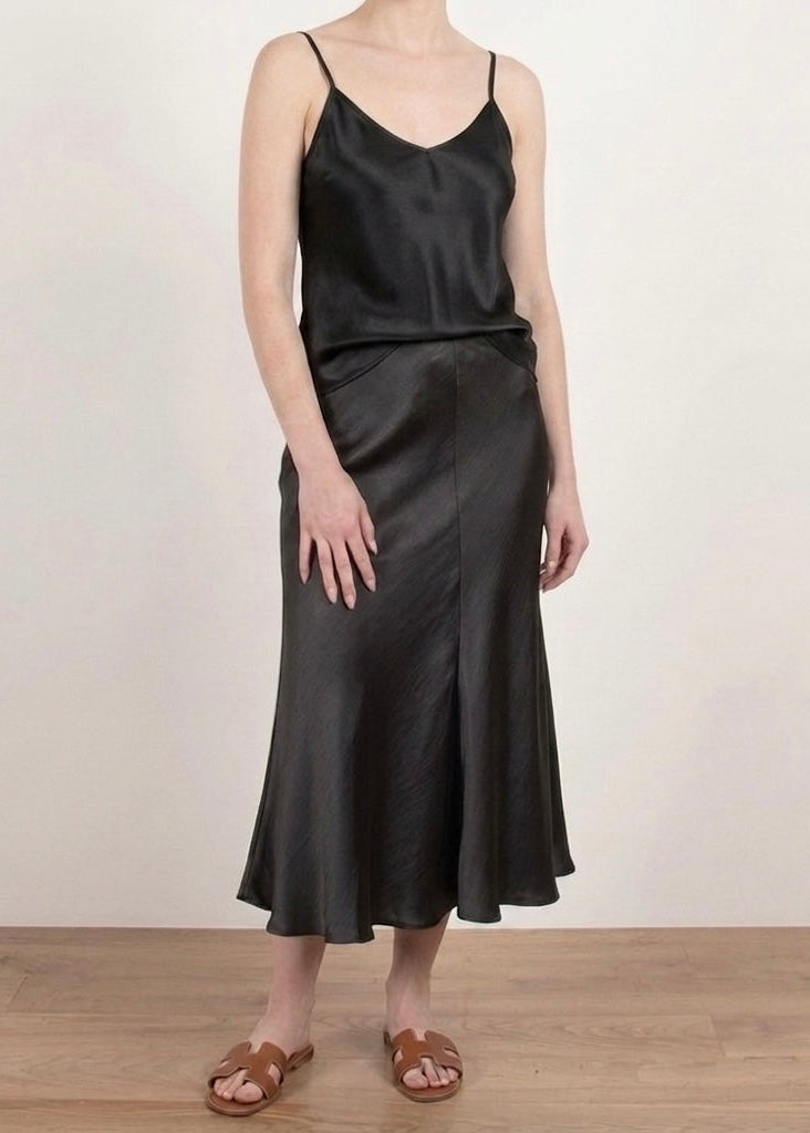 Jacinthe Bias cut satin skirt