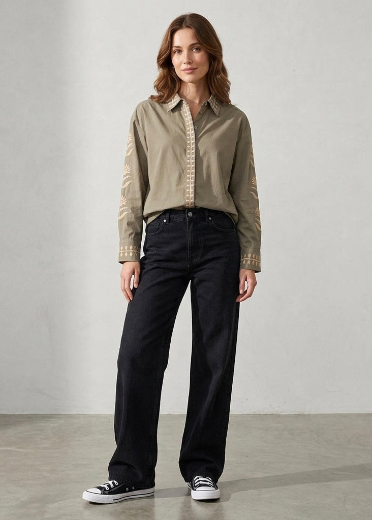 Colleen Embroidered cotton shirt