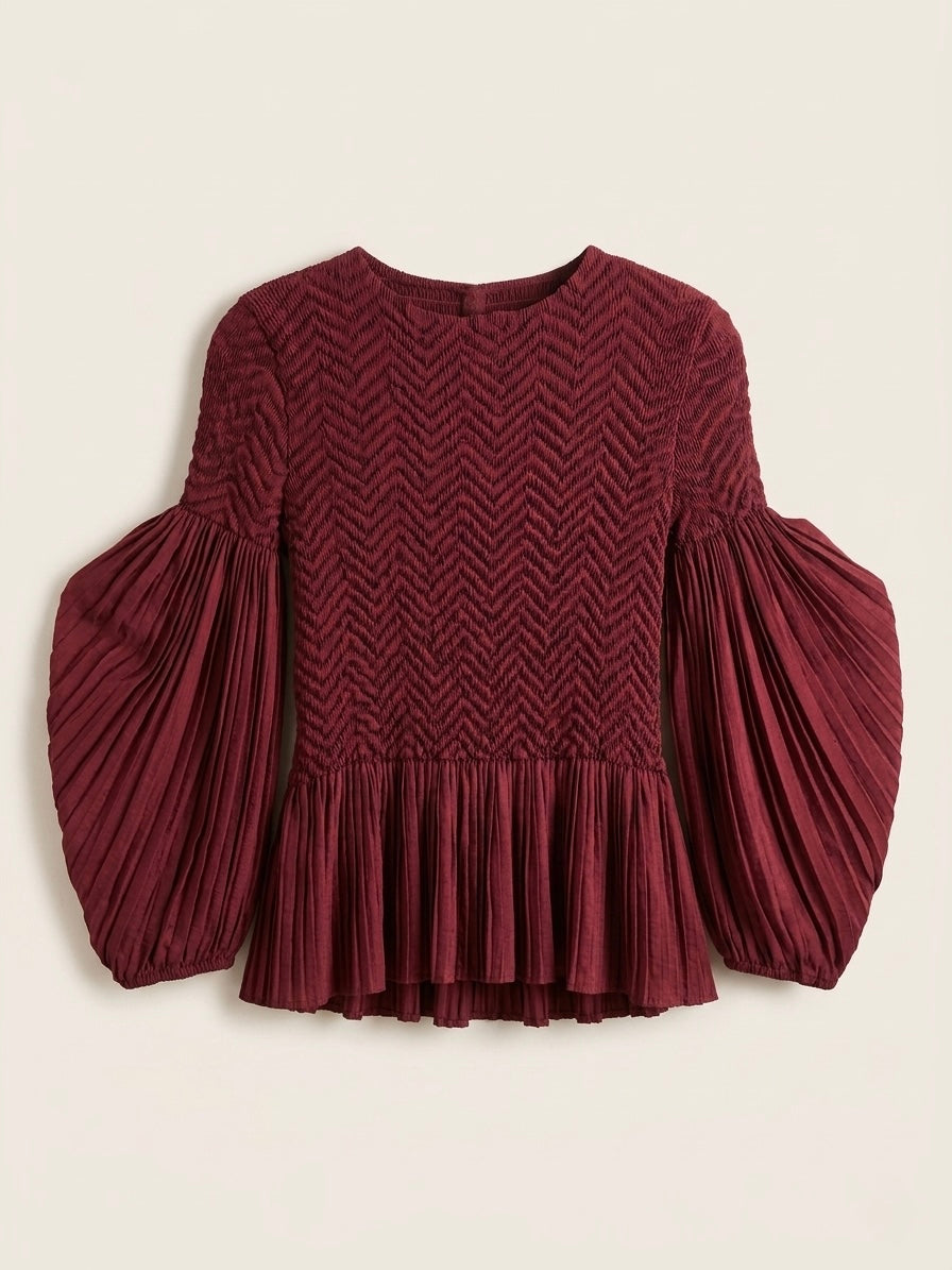 Miranda - Peplum hem part pleated top