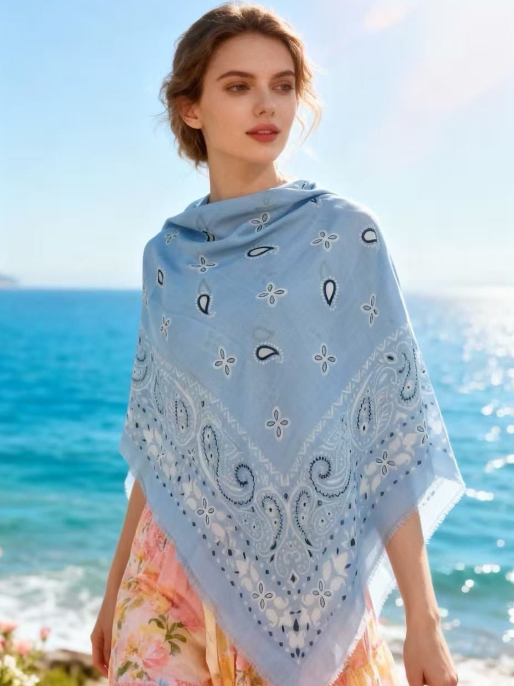 Paige - Paisley print square scarf