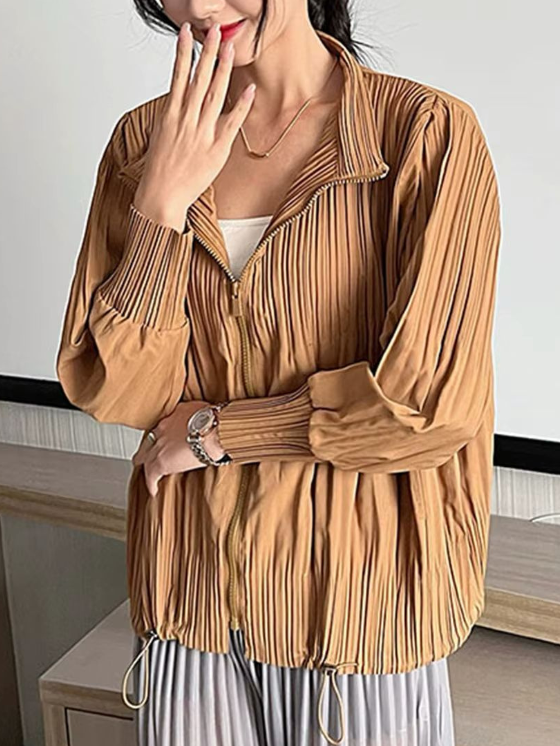 Christine - Pleated bomber jacket