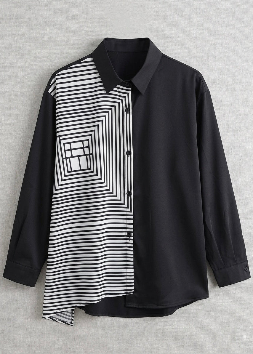 Lila - Monochrome Geometric Shirt