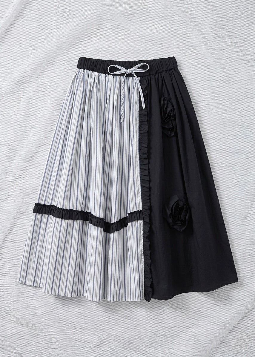 Nadine - Stripe & Plain skirt