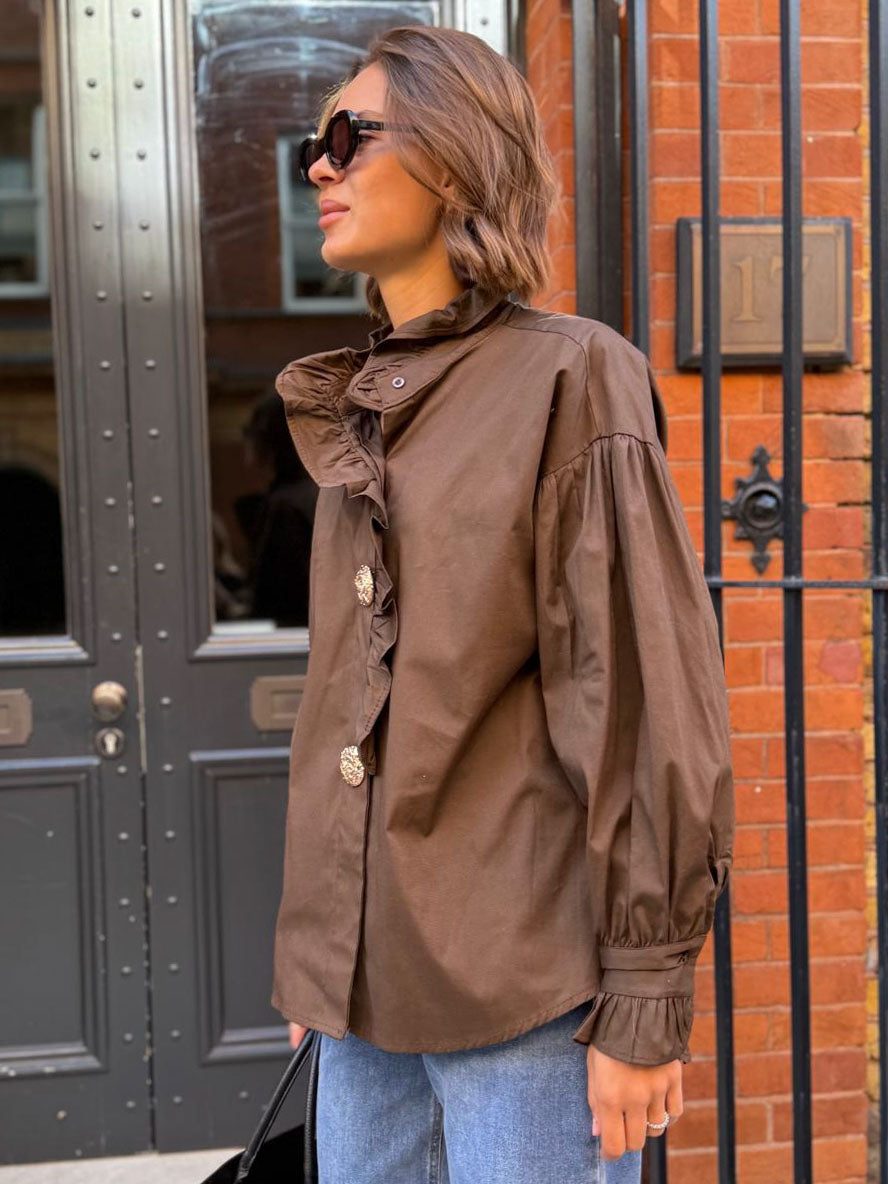 Cleo - Frill front shirt