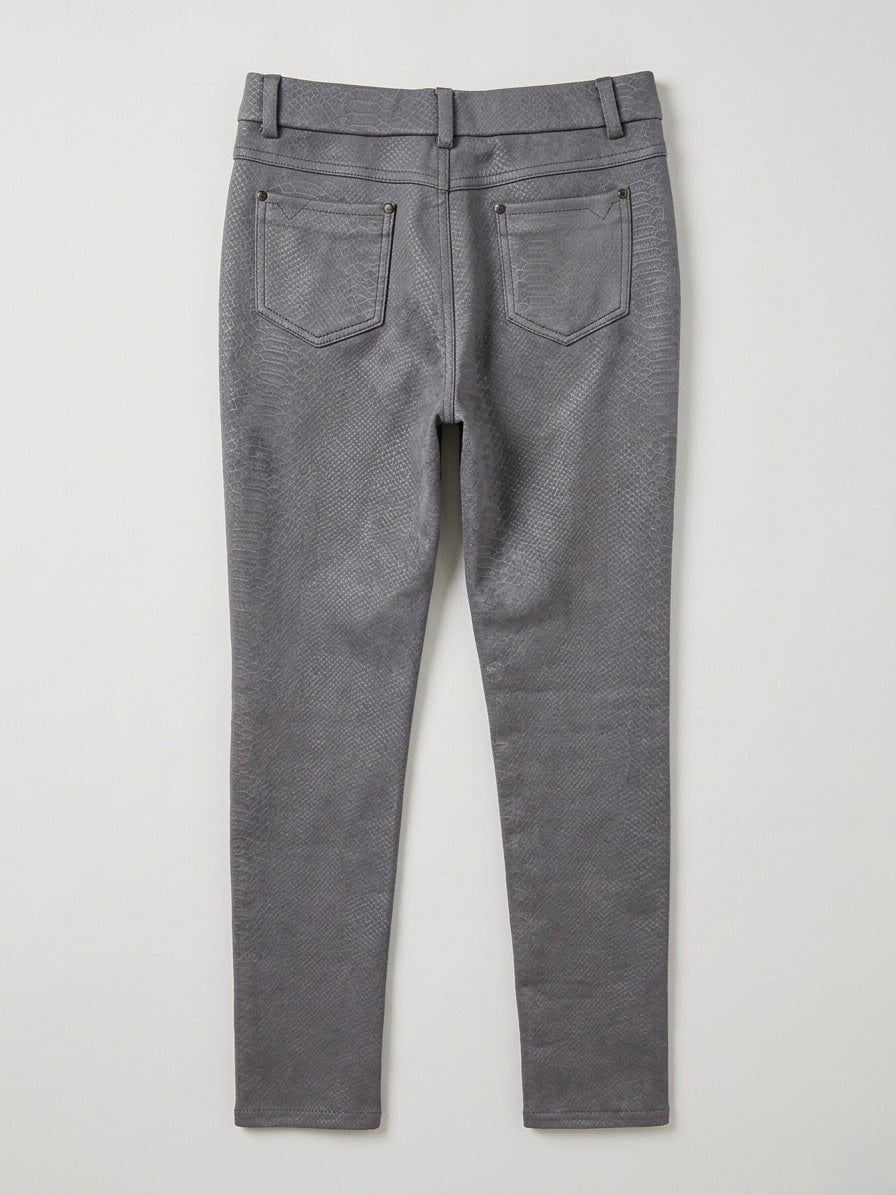 Sueyla grey straight leg stretch snake jean