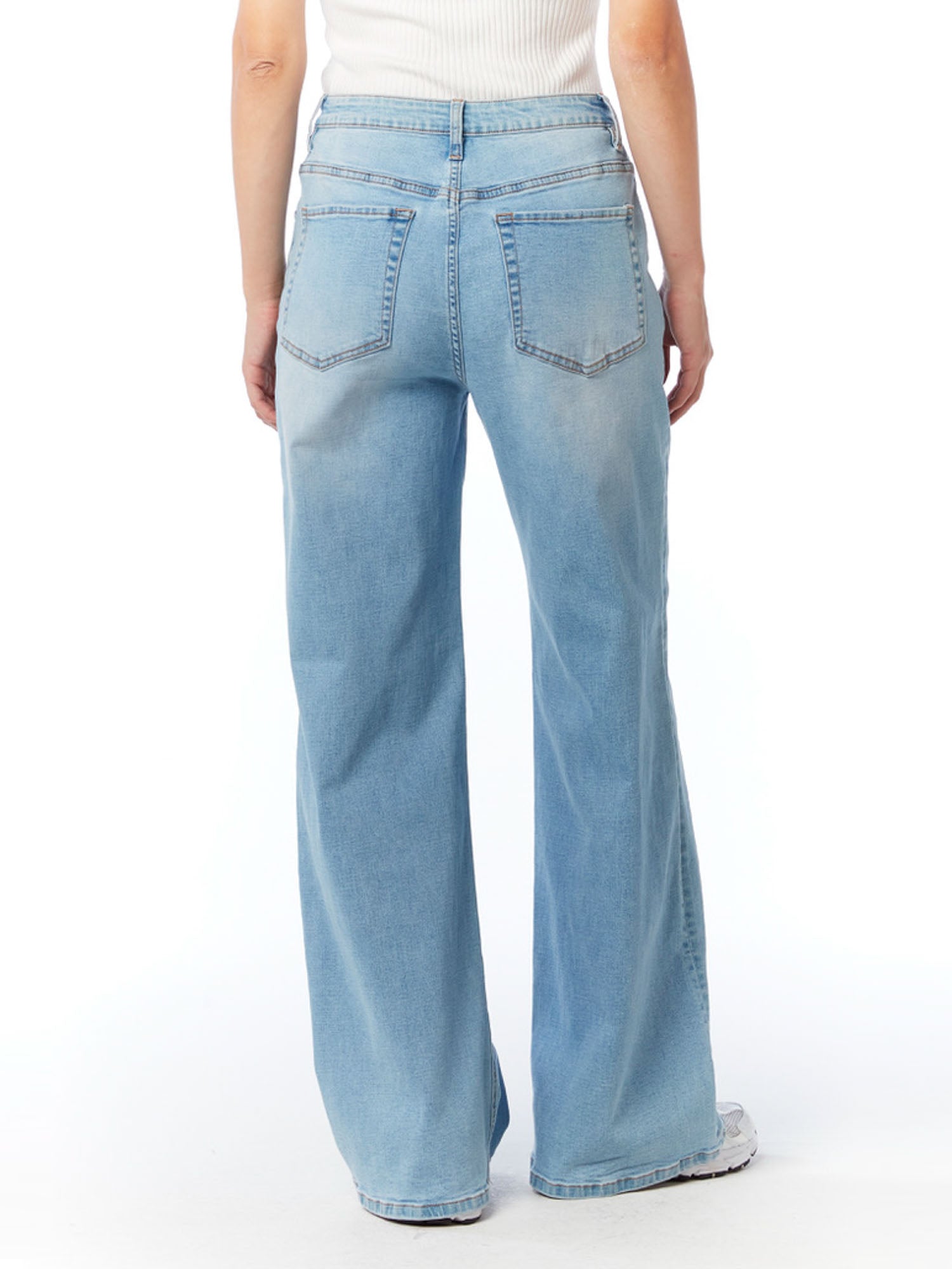 Tania light blue Tie front wide leg jeans