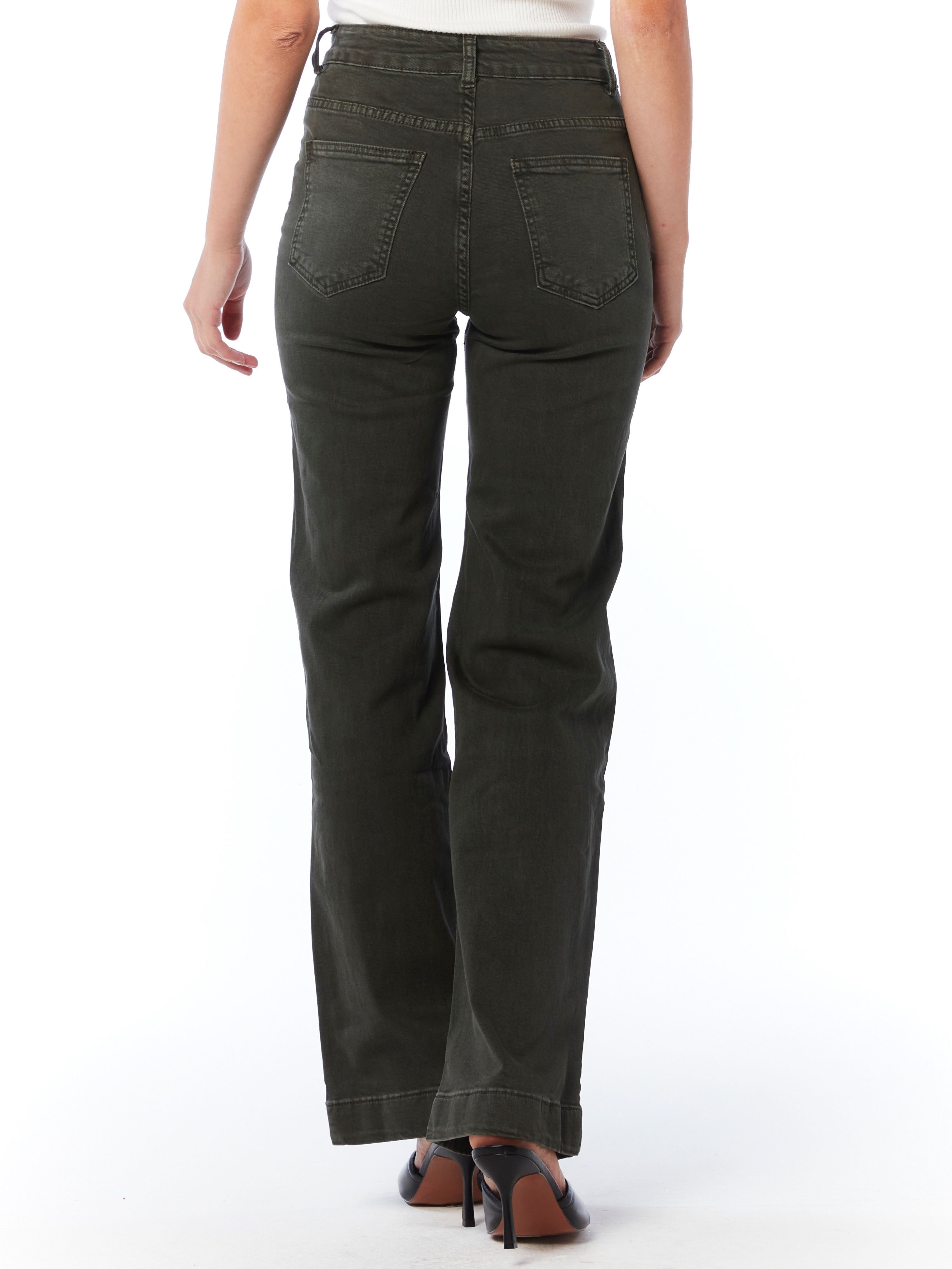 Doreen - Military button front jeans