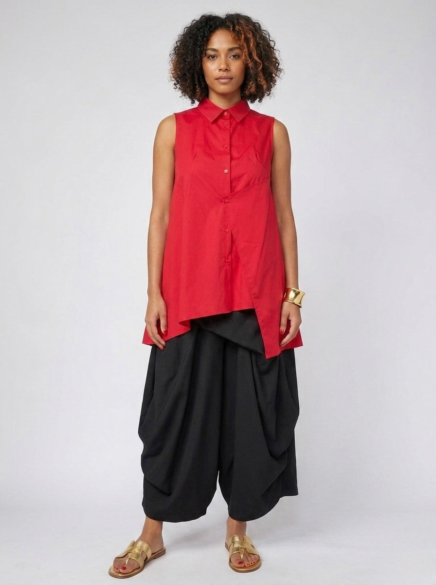 Manila - asymmetric wrap shirt