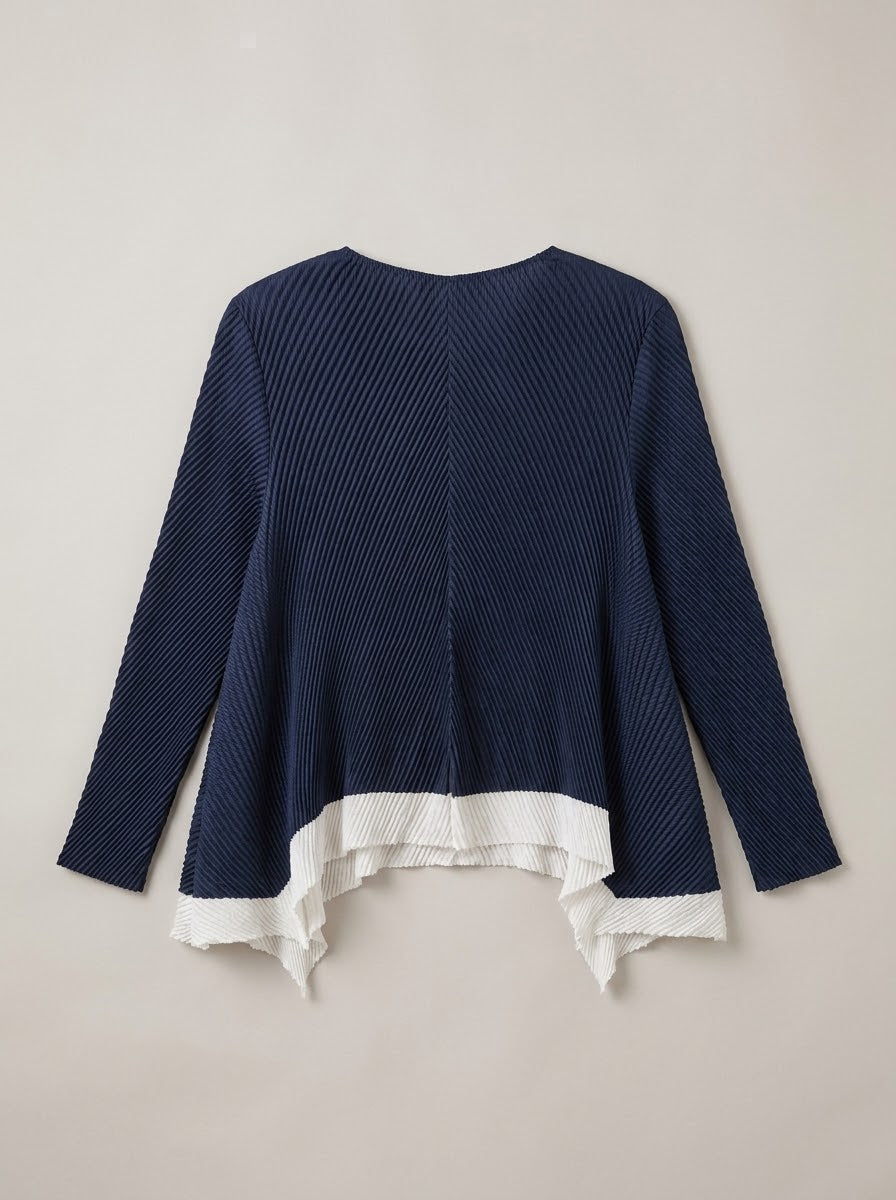 Matilda Pleated asymmetric top in navy