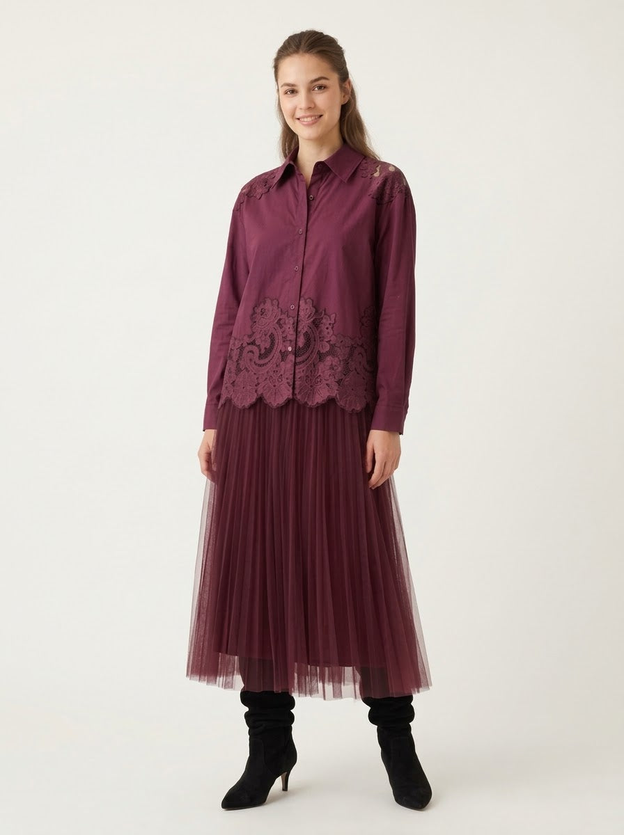 Faye - Lace trim shirt