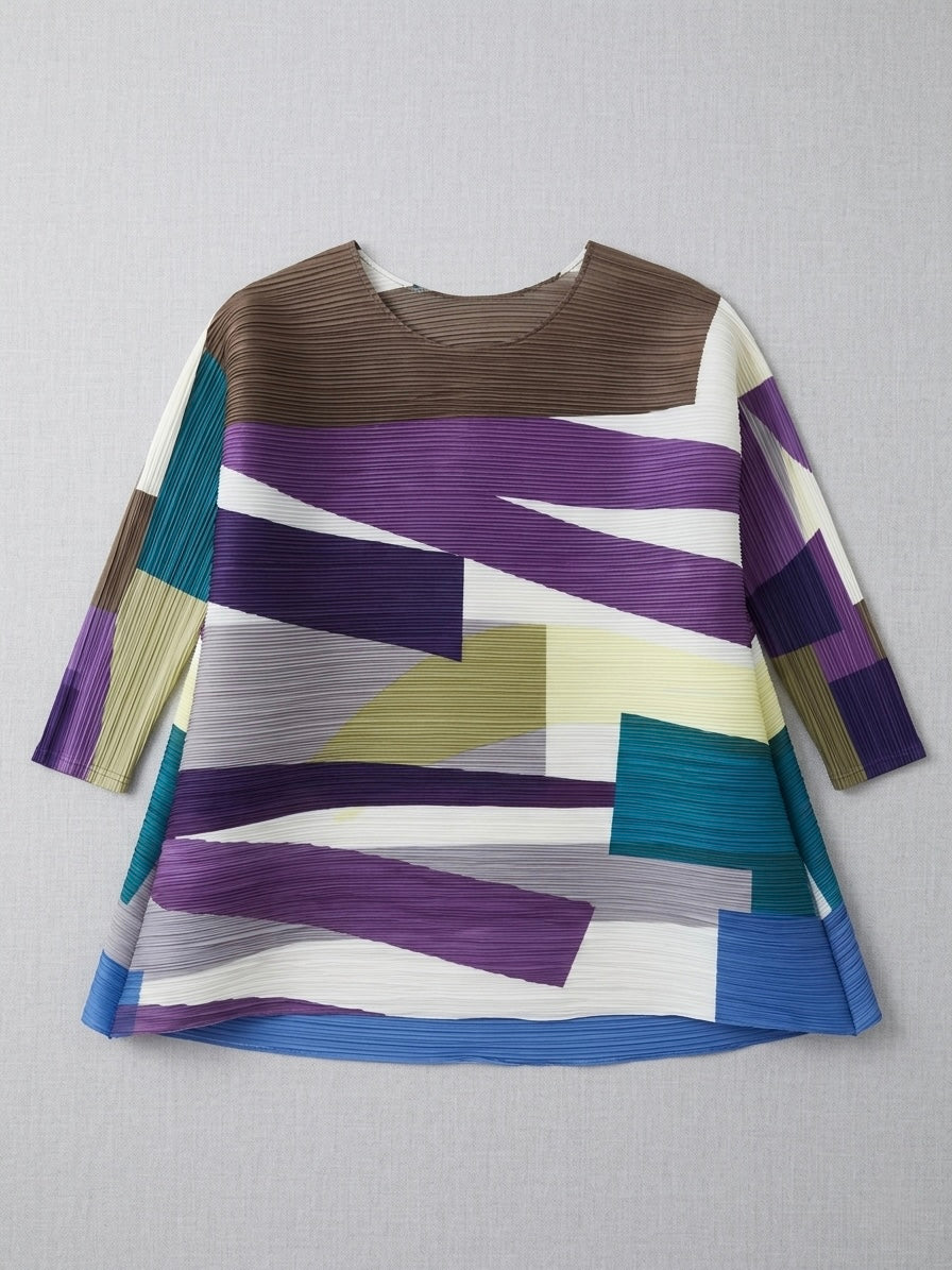Shazna - Abstract pleated top