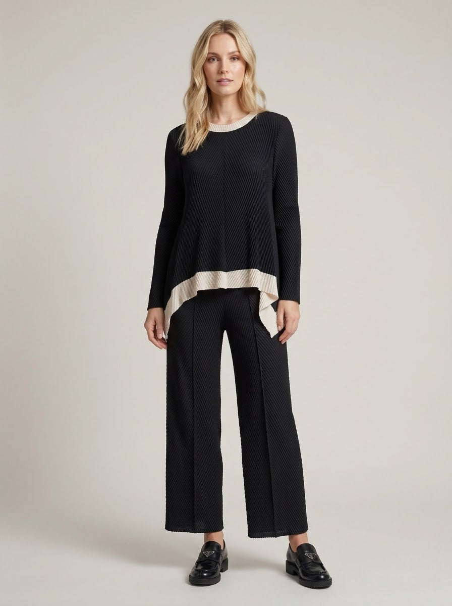 Matilda Pleated asymmetric top in black