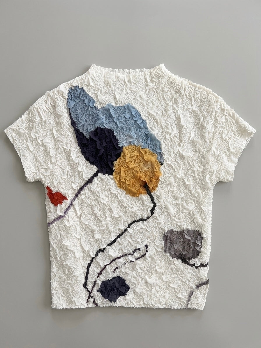 Carli - Crushed pleated print top