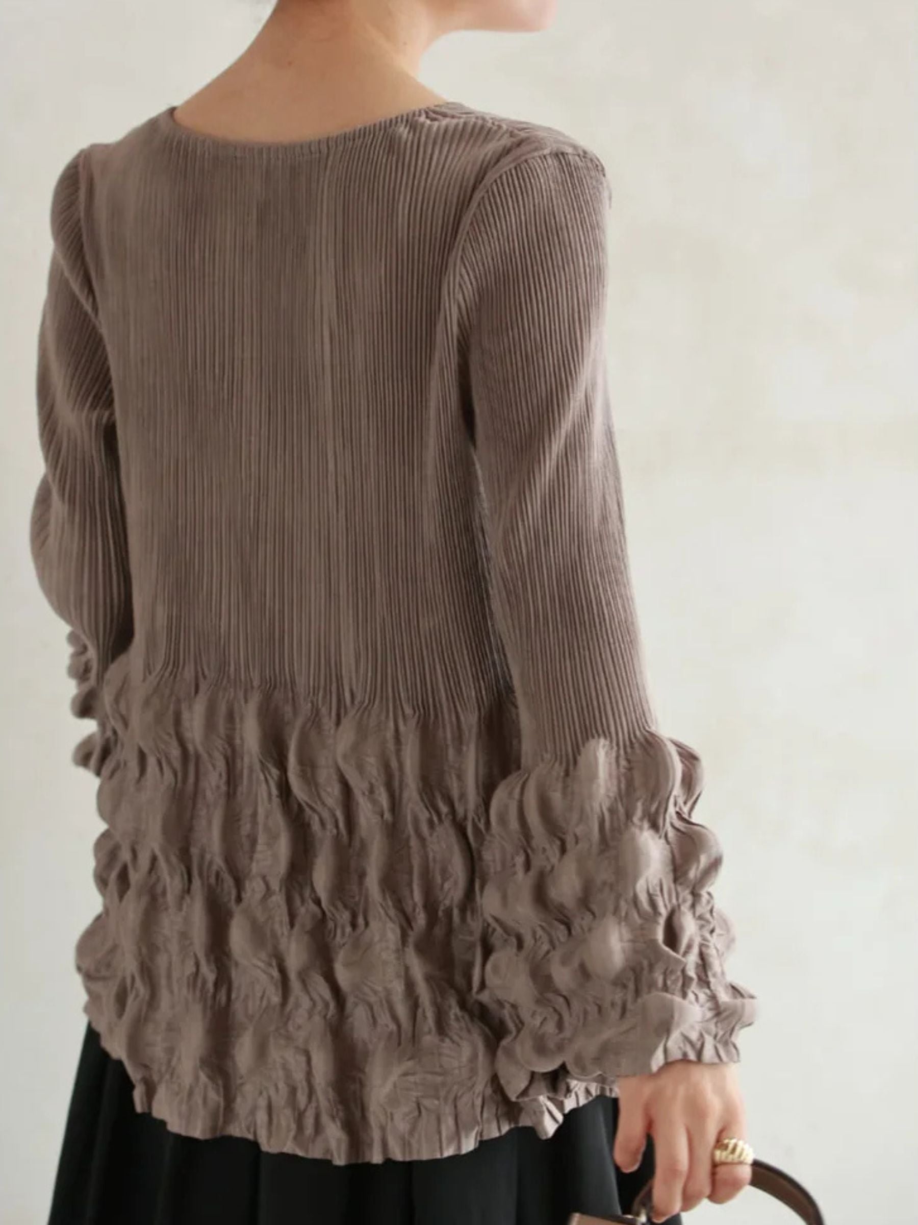 Sinead - Suedette bubble pleat top