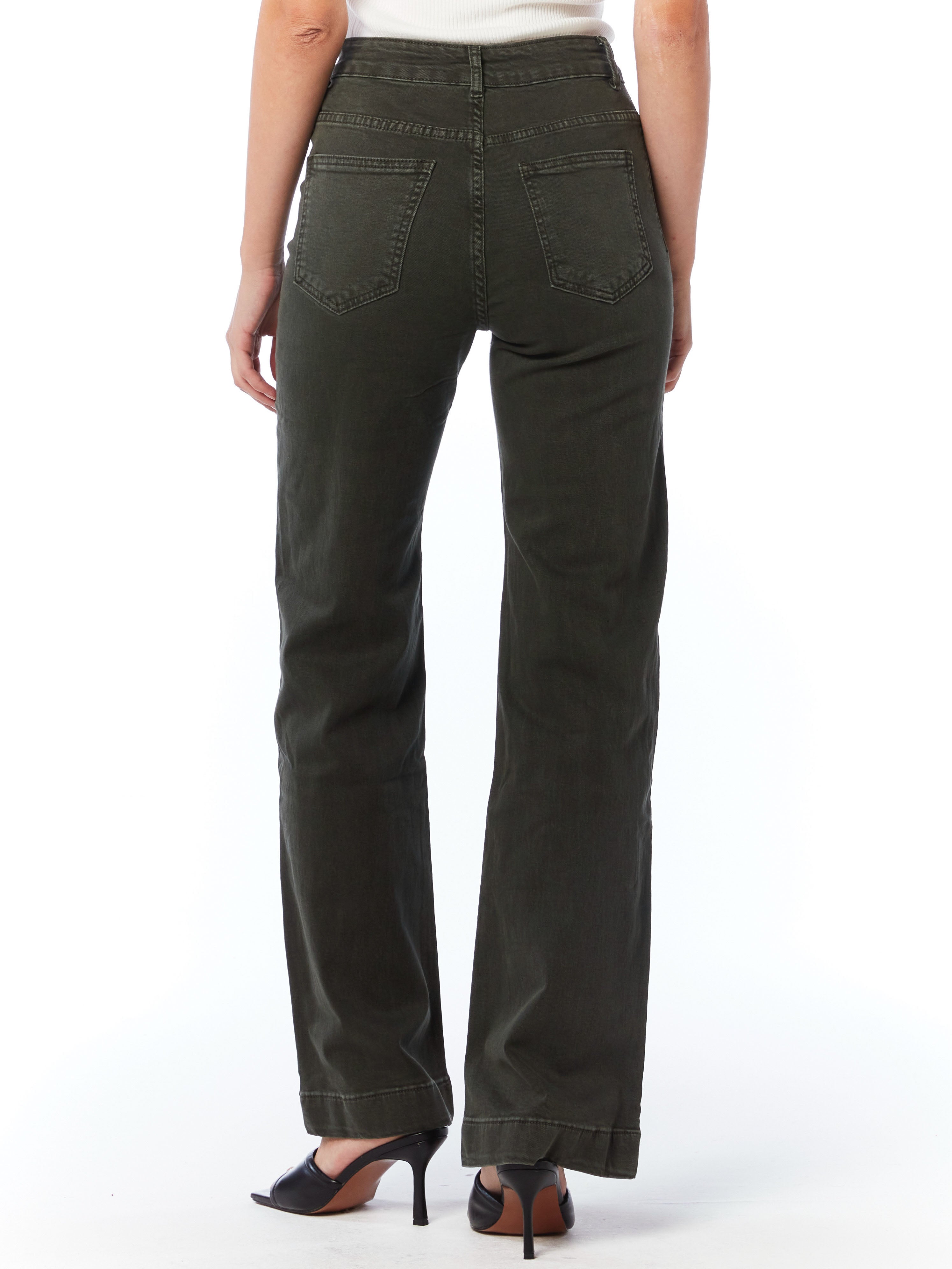 Doreen - Military button front jeans