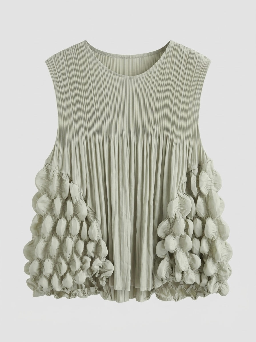 Marsha - Bubble pleat top Mint