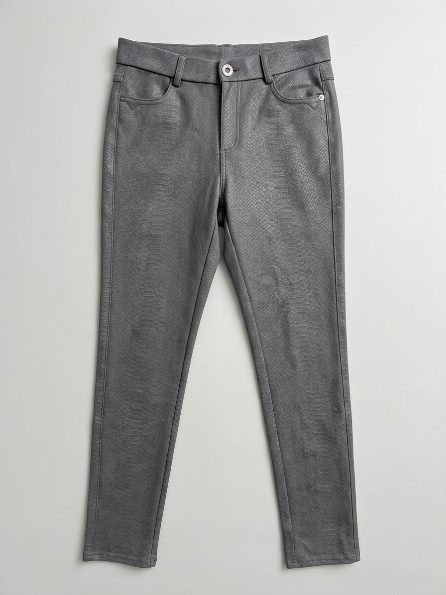 Sueyla grey straight leg stretch snake jean