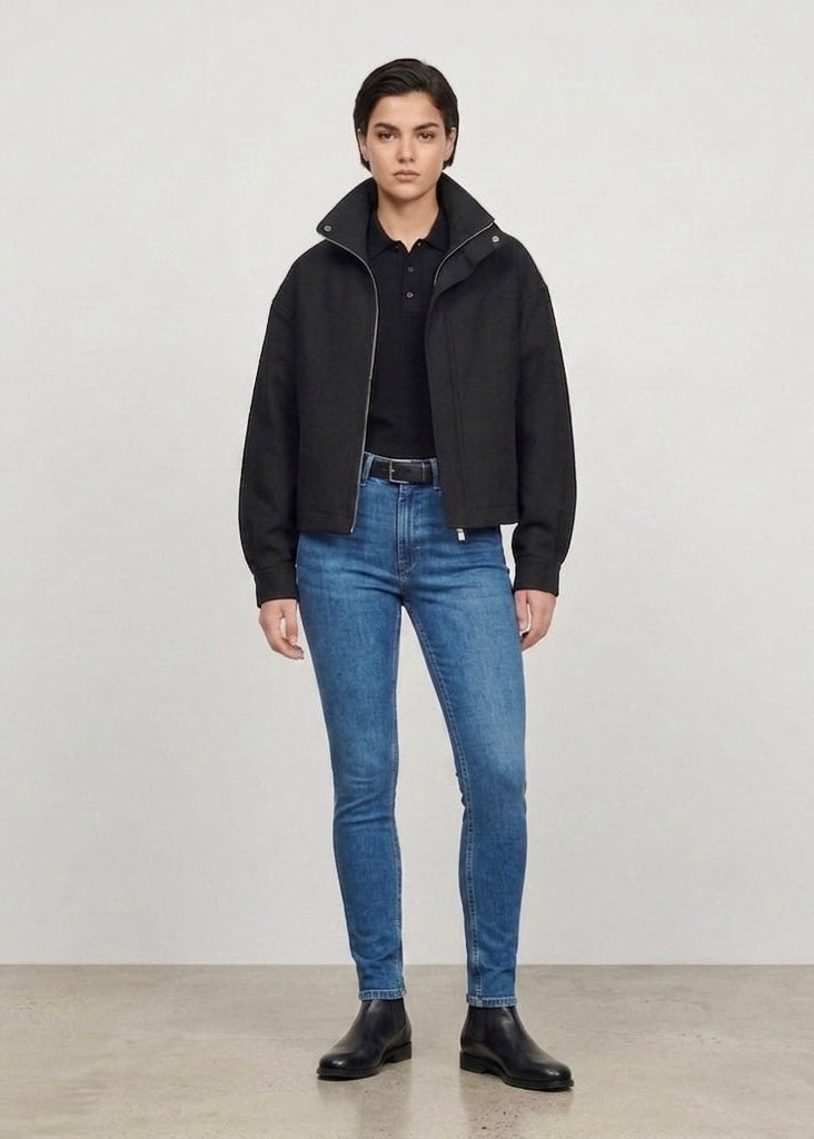 Eida black relaxed fit bomber jacket