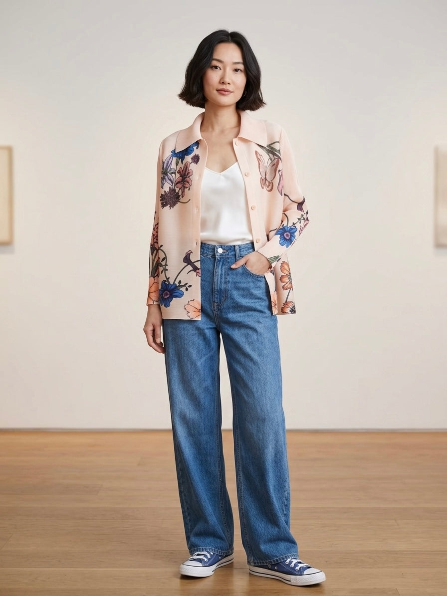 Monroe - Pleated print jacket