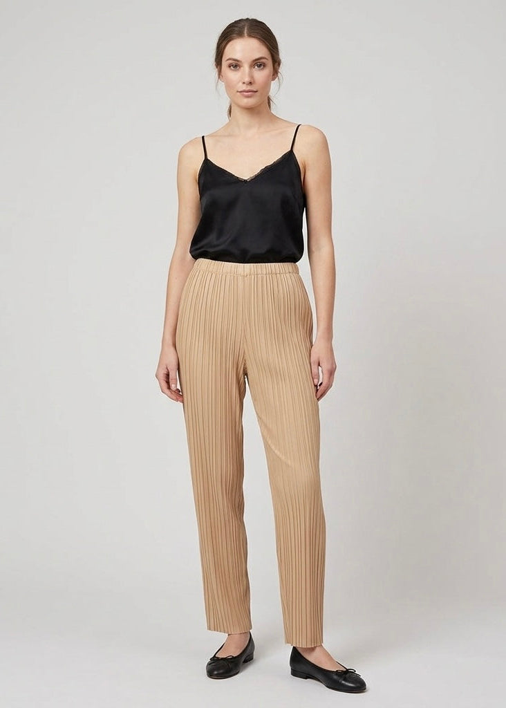 Pami stone straight leg pleated trouser