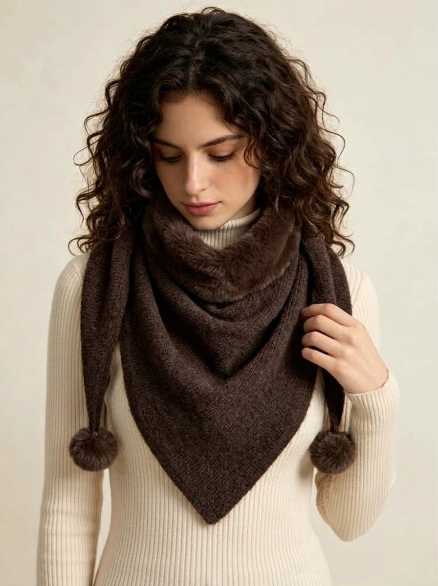 Francine - Faux fur wool blend scarf