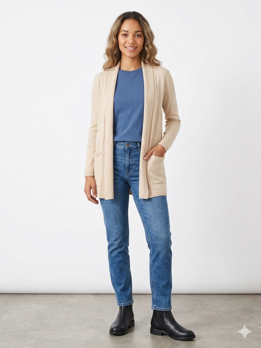 Bonnie edge to edge knit coatigan oatmeal