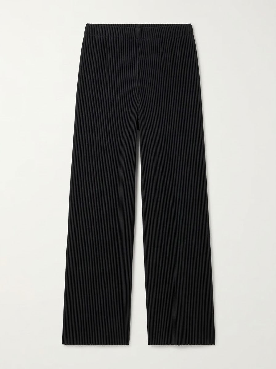 Marnie Thick rib pleat trouser in black