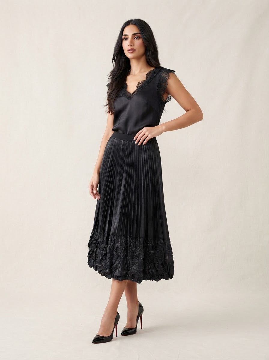 Lennox Pleat skirt in black