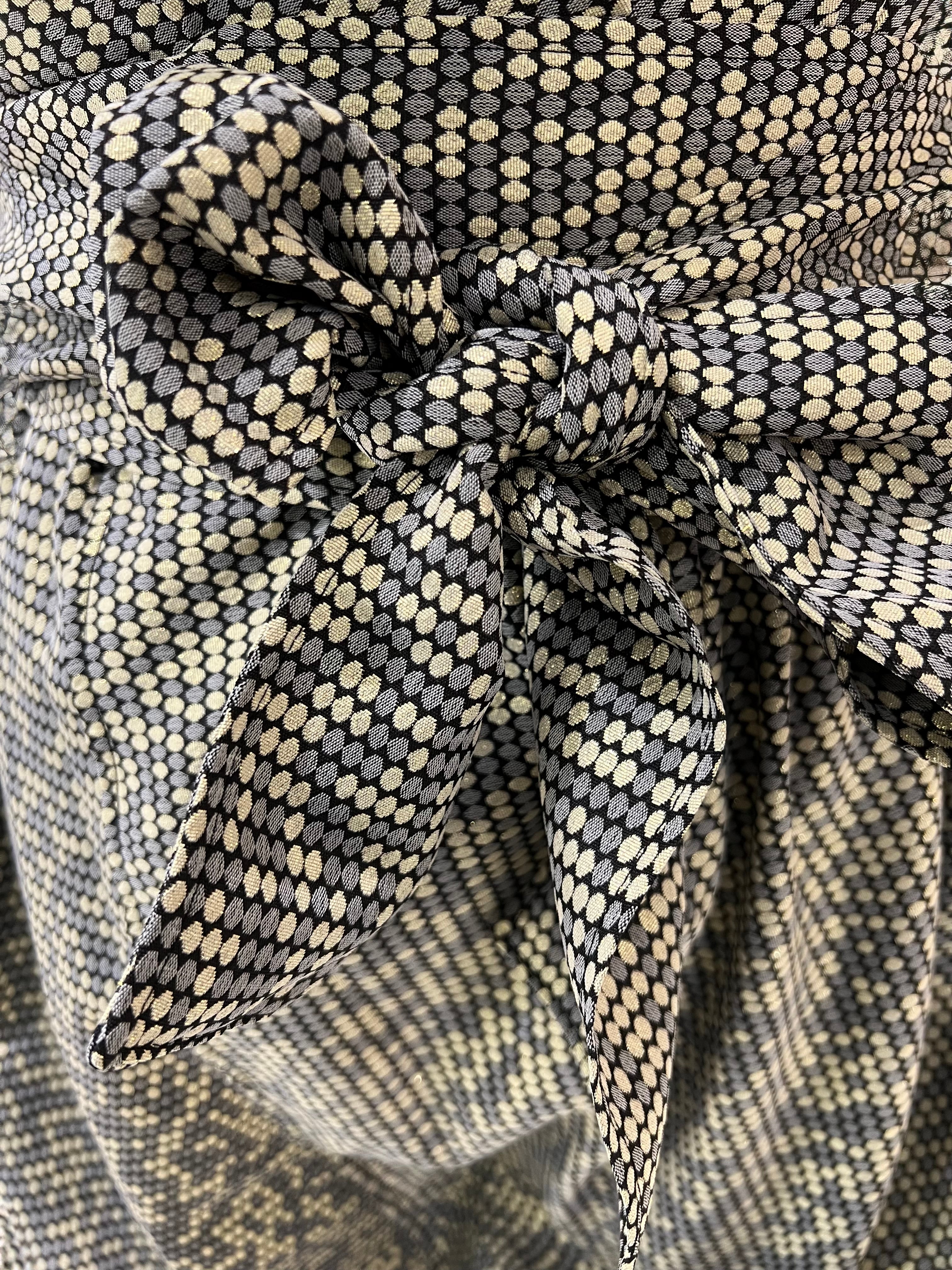Bethany - Metallic spot wrap dress