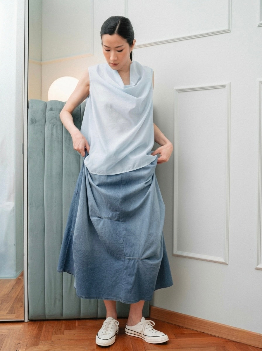 Sandra - Denim maxi skirt