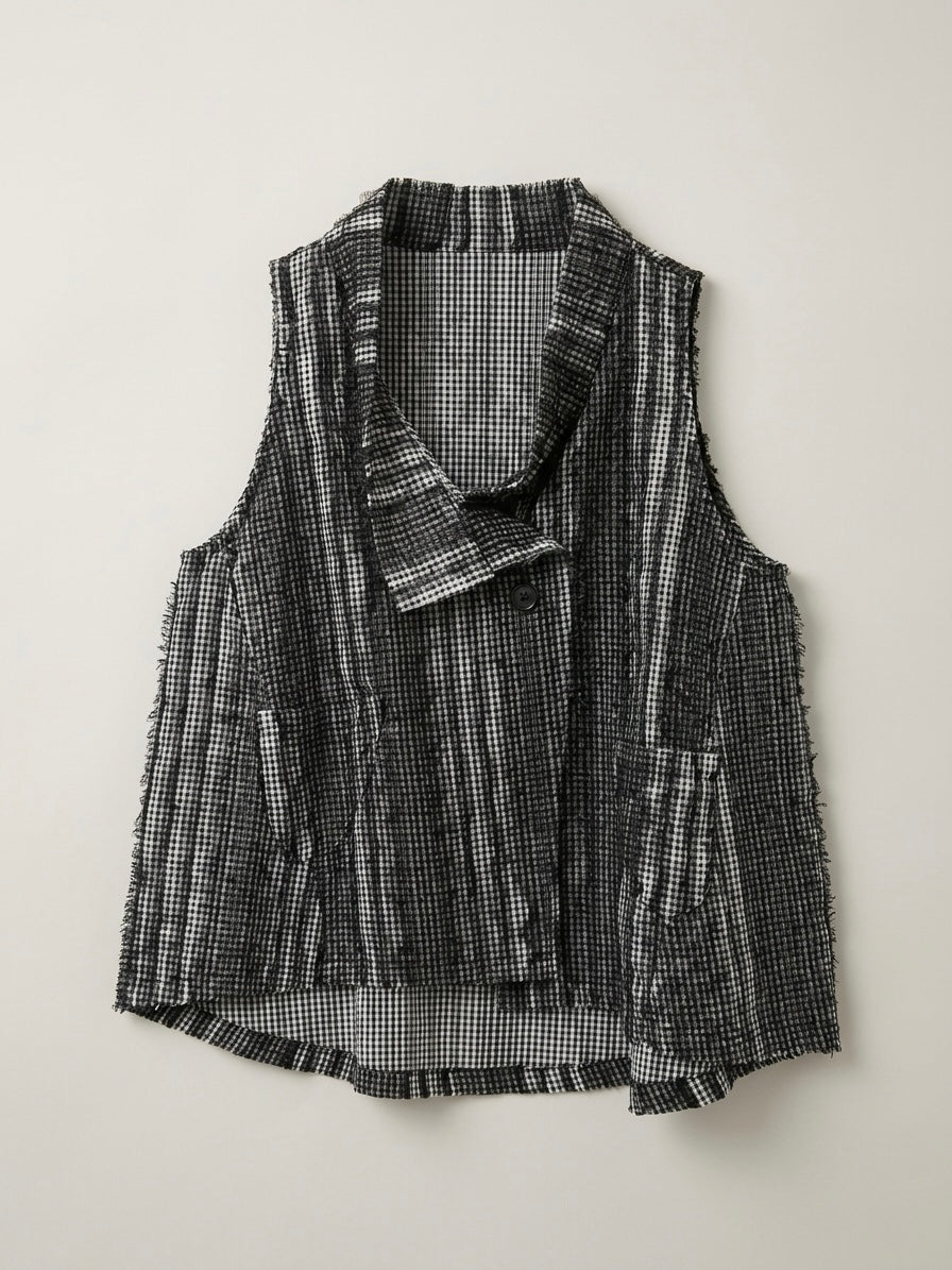 Lipa - Checked mesh waistcoat