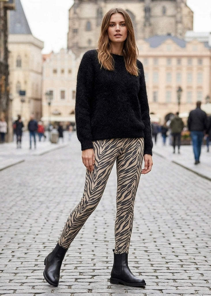 Pitch stone printed suedette feel legging/ trouser