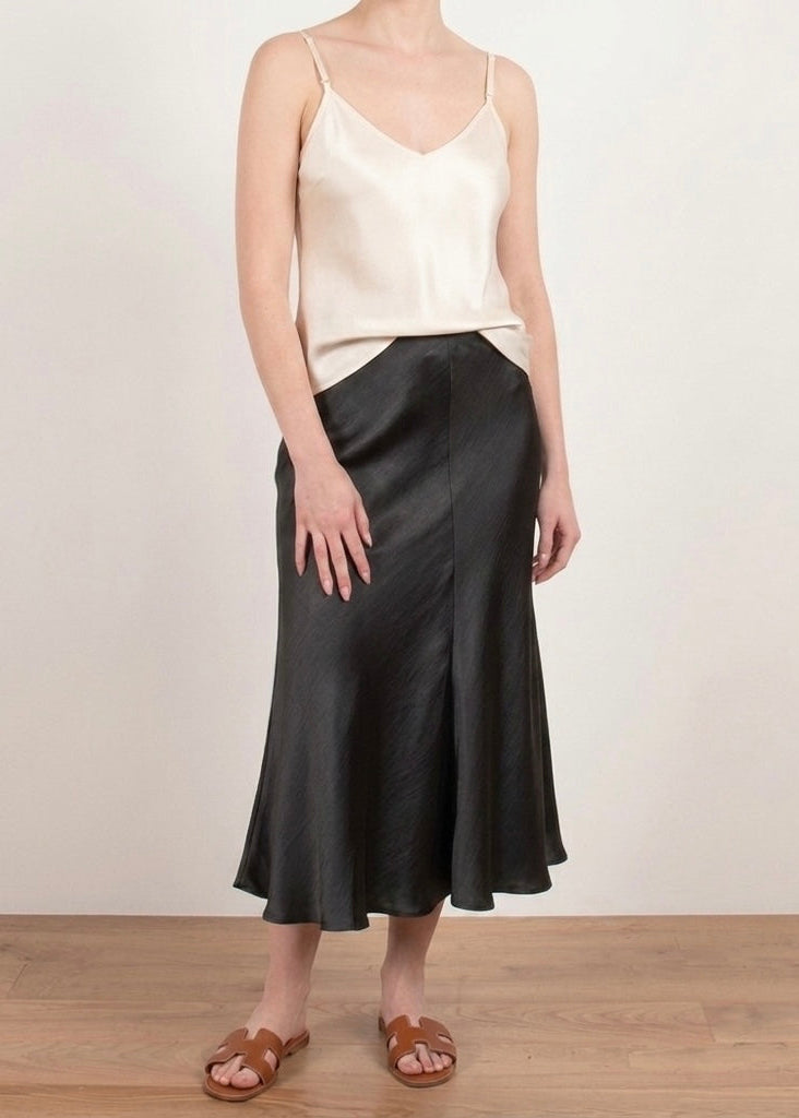 Jacinthe Bias cut satin skirt