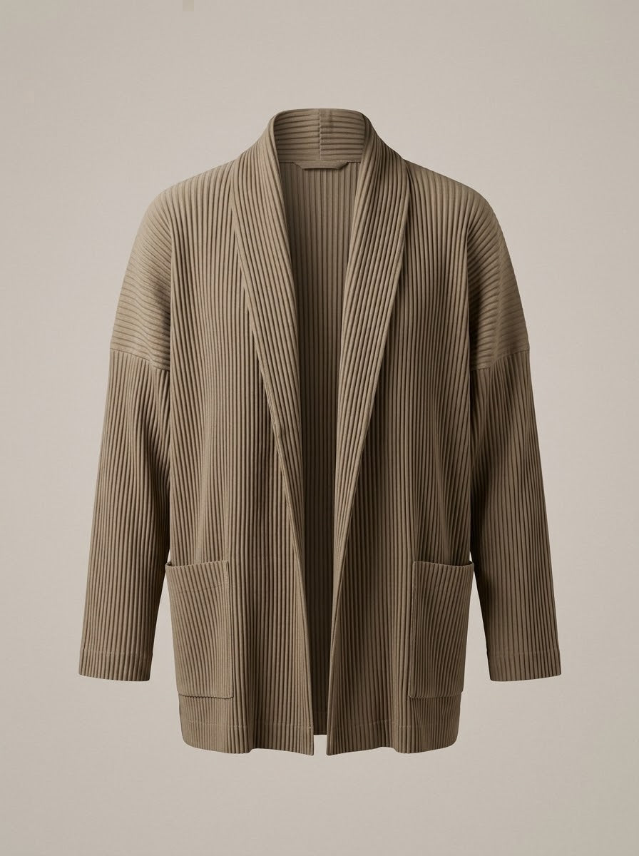Margaret Pleat jacket in taupe