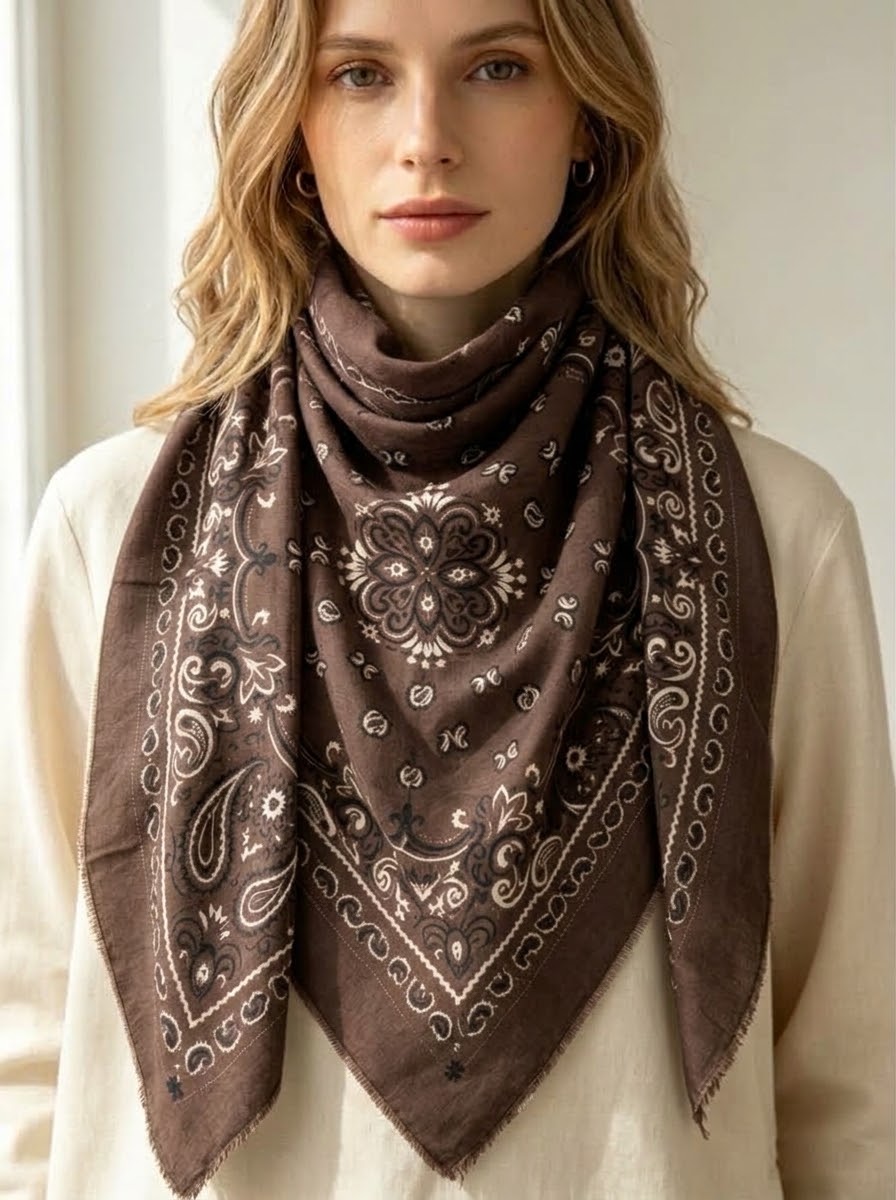 Peyton - Paisley wool blend scarf