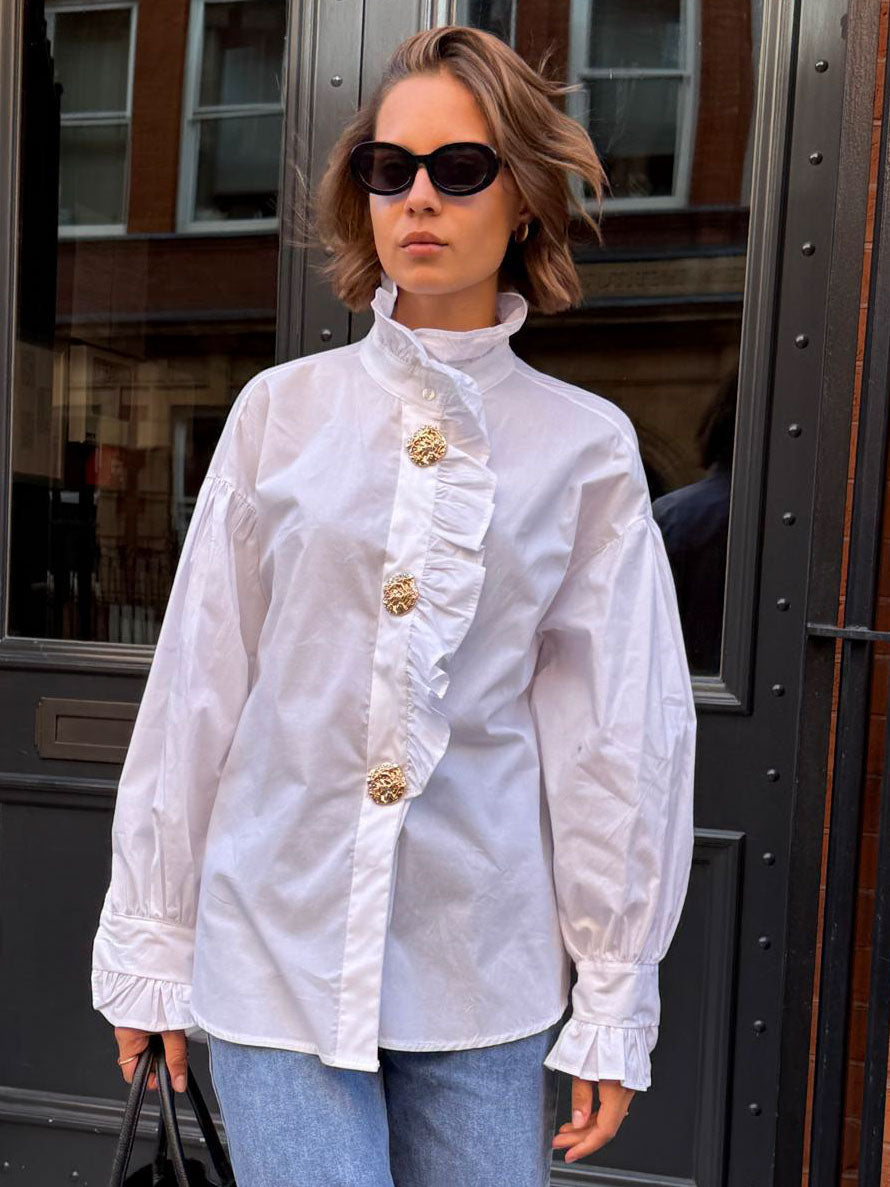 Cleo - Frill front shirt