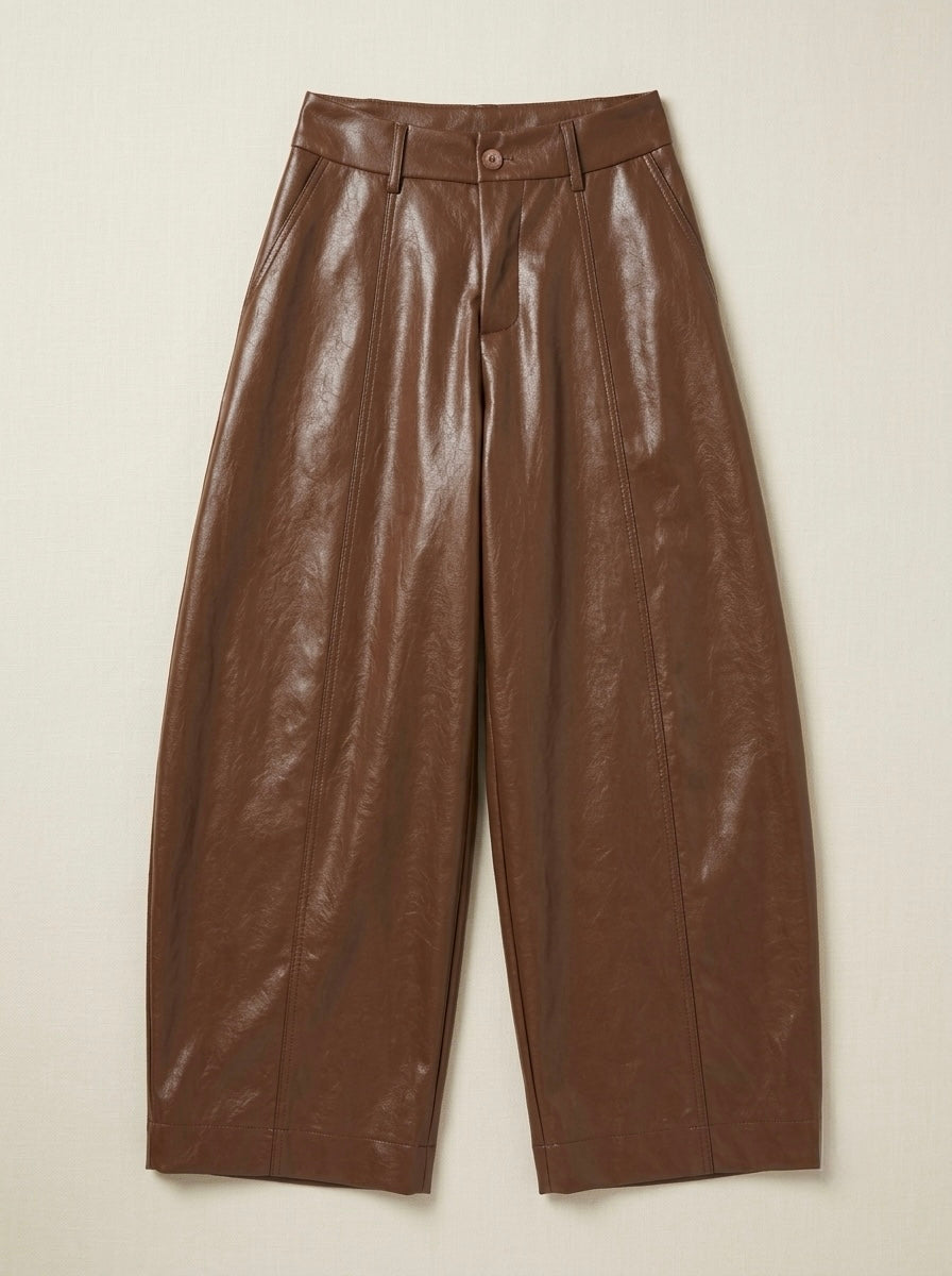 Elly - Wide leg pleather trouser