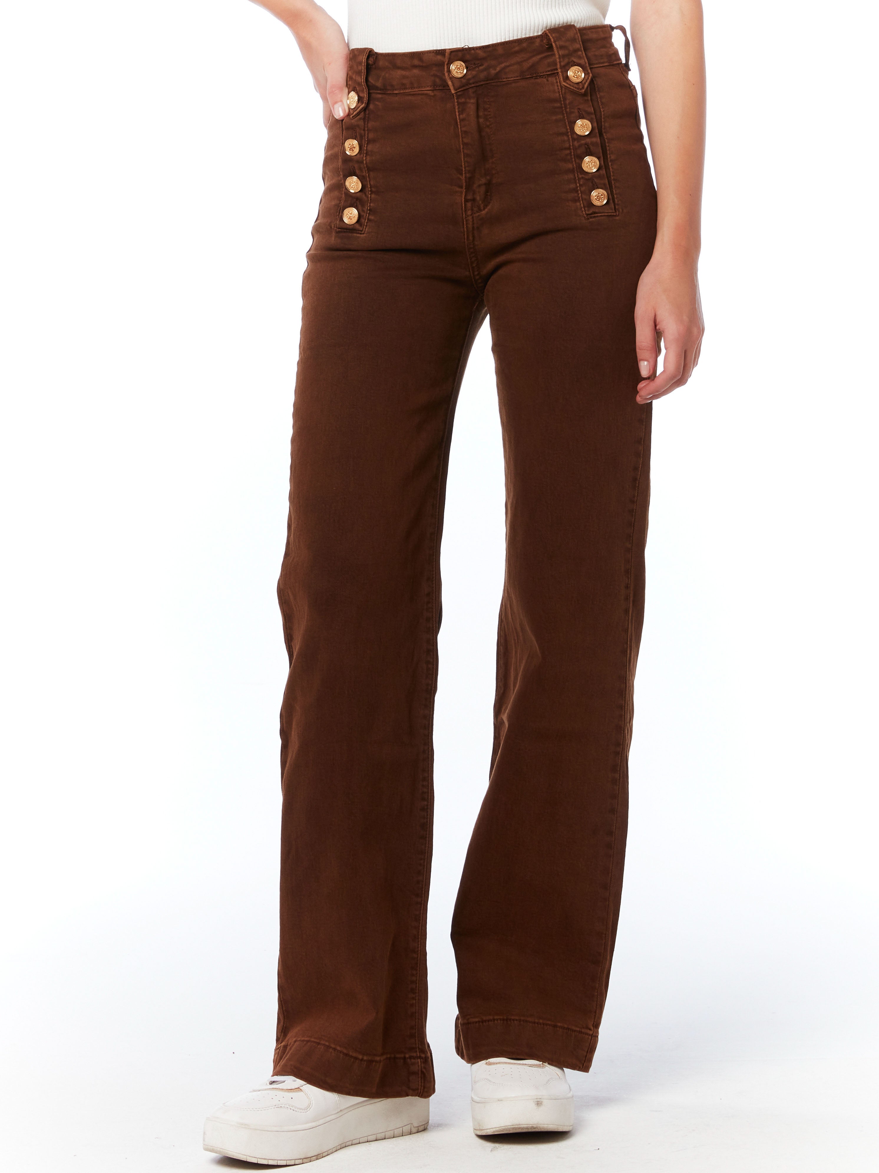 Doreen - Military button front jeans