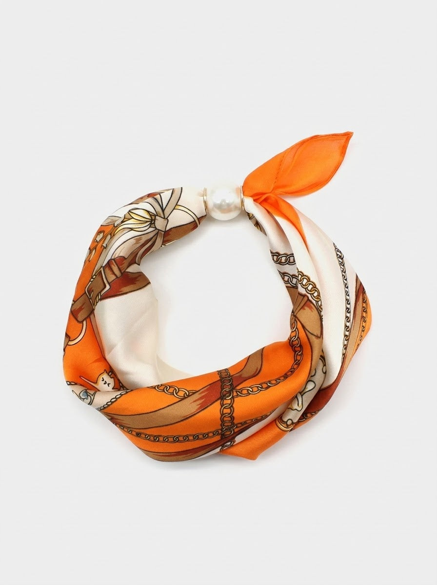 Gillian - Magnetic print scarf Orange