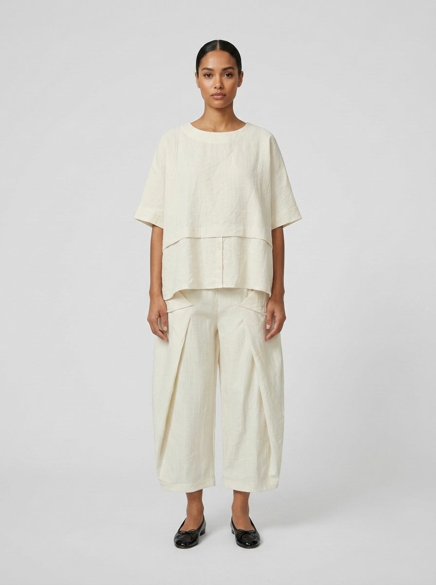 Debbie - Self stripe embossed trouser