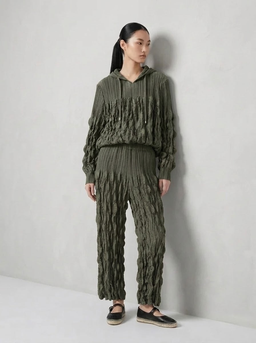 Sinead - Suedette pleat hooded top